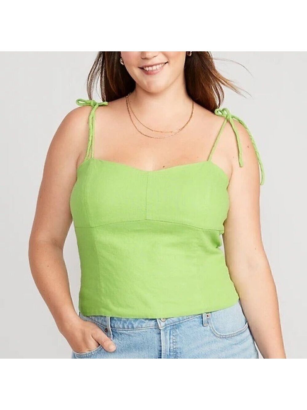 🐈NWT - Old Navy Linen Blend Cami Greengage